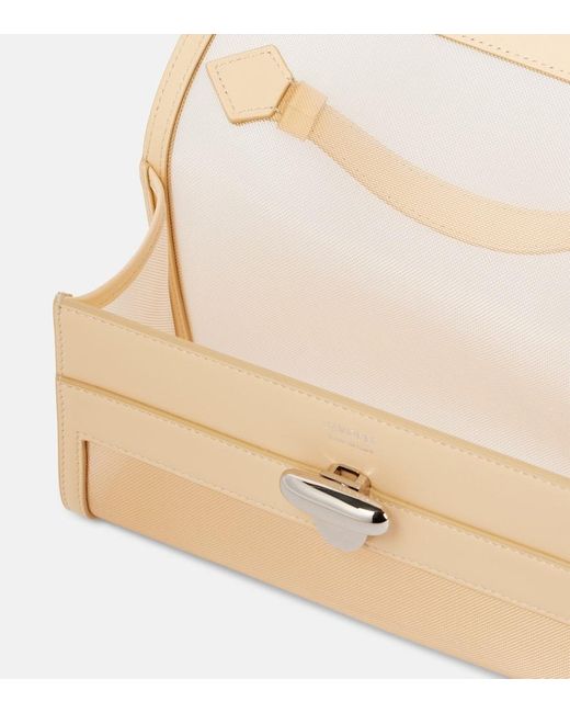 SAVETTE Black Symmetry Pochette Leather-Trimmed Tote Bag