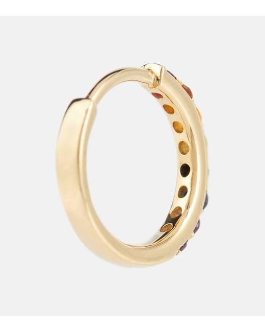 PERSÉE Metallic Chakras Rainbow Piercing 18kt Gold Single Earring With Gemstones