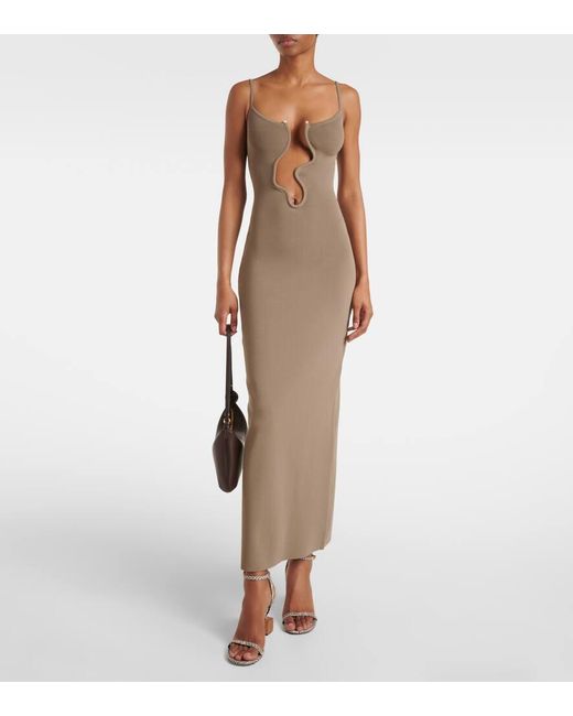 Christopher Esber Brown Maxikleid Salacia