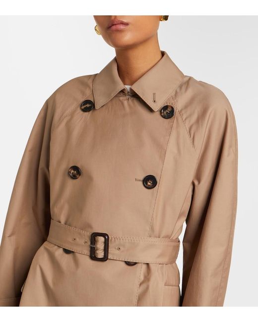 Max Mara Natural Alessio Cotton-Blend Gabardine Trench Coat