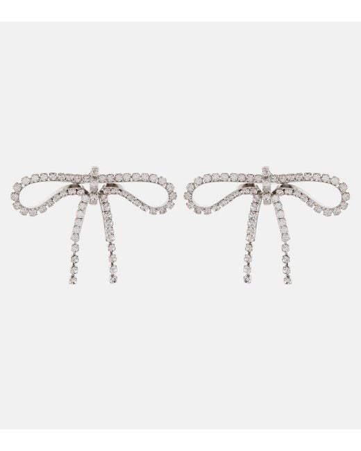 Pendientes Archive Ribbon Con Cristales Balenciaga de color Metallic