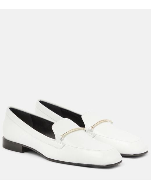 Victoria Beckham White Leather Loafers