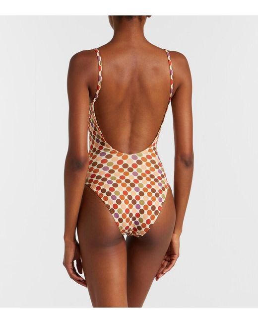 Eres Pink Nightlife Cutout Polka-Dot Swimsuit
