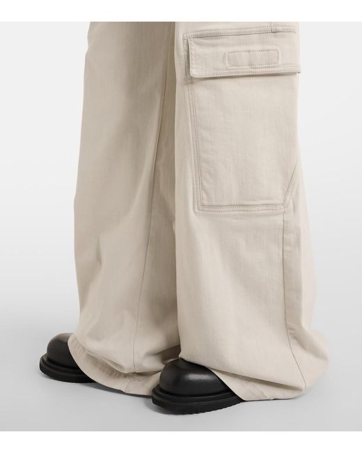 Rick Owens Natural Jumbo Cotton-Blend Cargo Pants
