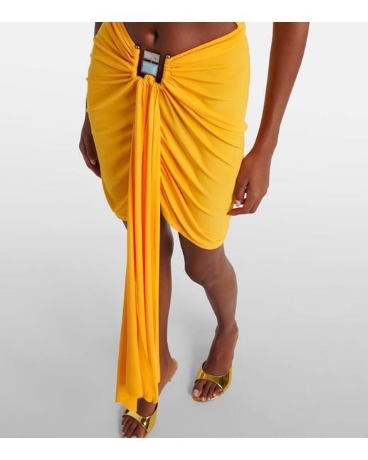 Christopher Esber Yellow Minikleid Duo Bezel Aus Jersey