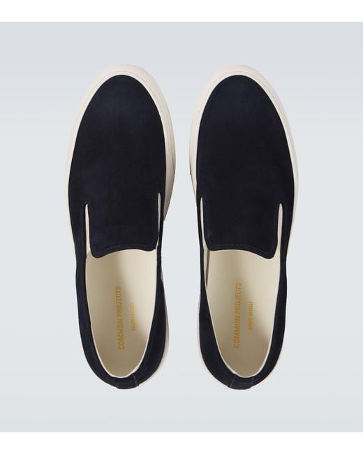 Common Projects Suede Slip-On Sneakers in Blue for Men | Lyst