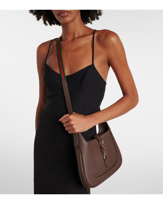 Gucci Brown Jackie 1961 Small Leather Shoulder Bag