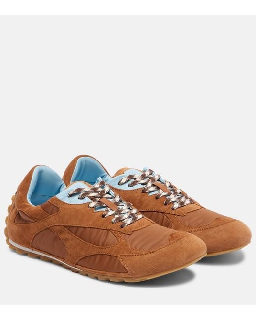 Bottega Veneta Brown Orbit Flash Suede Sneakers