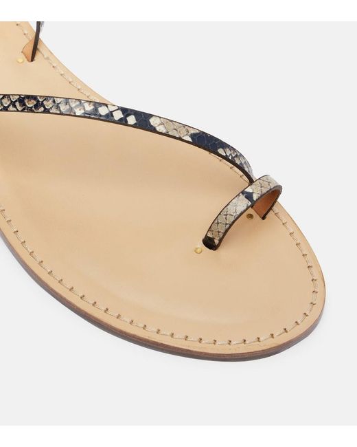 Amanu Metallic Kalahari Snake-Effect Leather Sandals