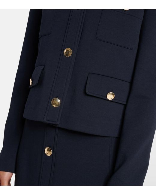 Max Mara Blue Cotton-Blend Jacket