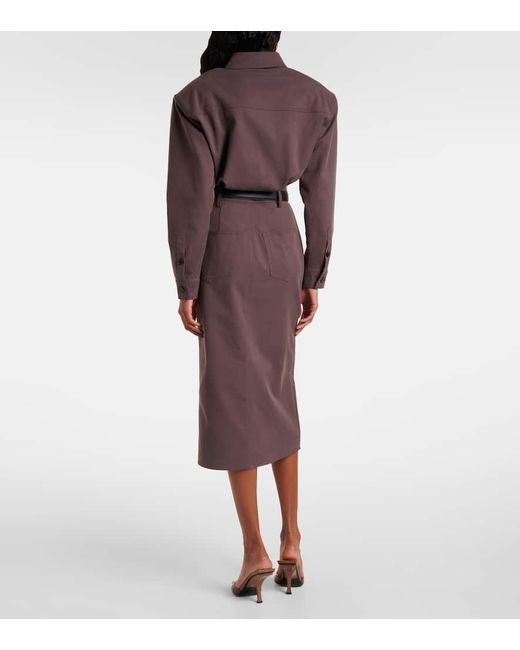 Self-Portrait Brown Belted Midi Dress