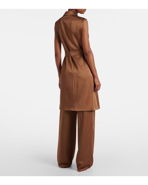 Max Mara Brown Afgano Belted Satin Jacket