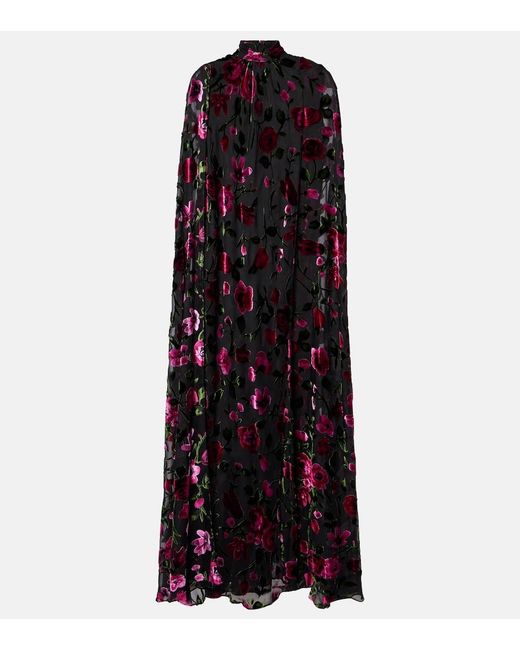 Rodarte Black Devore Velvet Gown