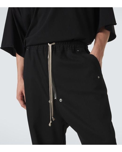 Rick Owens Black Bela Wool Wide-Leg Pants for men