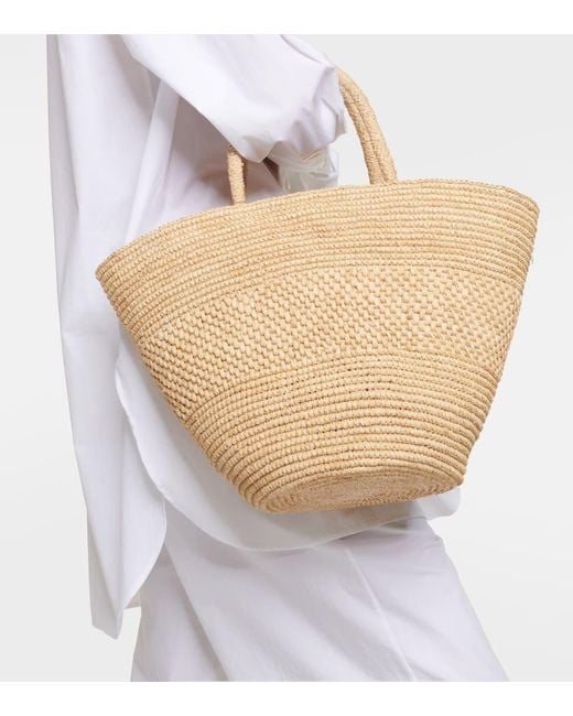 The Row Natural Tote Emilie Small aus Raffiabast