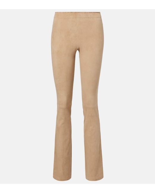 Stouls Natural Jp Long Suede Flared Pants