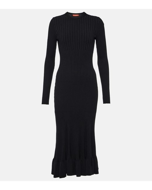 Altuzarra Black Seyrig Ribbed-Knit Jersey Maxi Dress