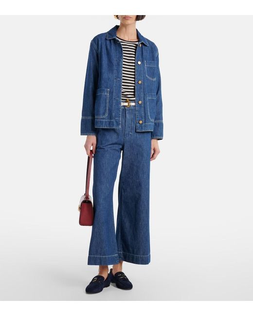 Max Mara Blue High-Rise Wide-Leg Jeans Paul