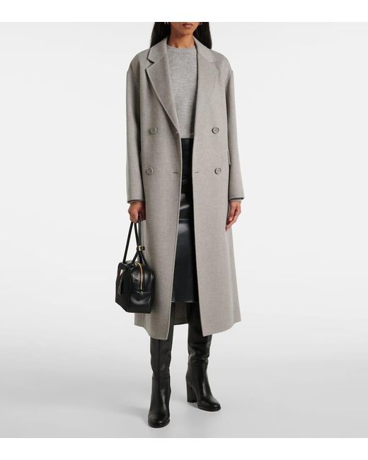 Max Mara Gray Mantel Aus Wolle
