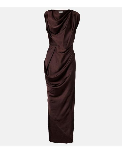 Vivienne Westwood Purple Long Fond Draped Satin Gown