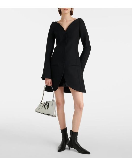 Courreges Black Ellipse Crepe Coat