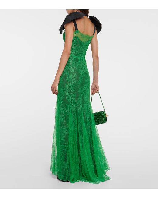 Nina Ricci Green Lace Gown