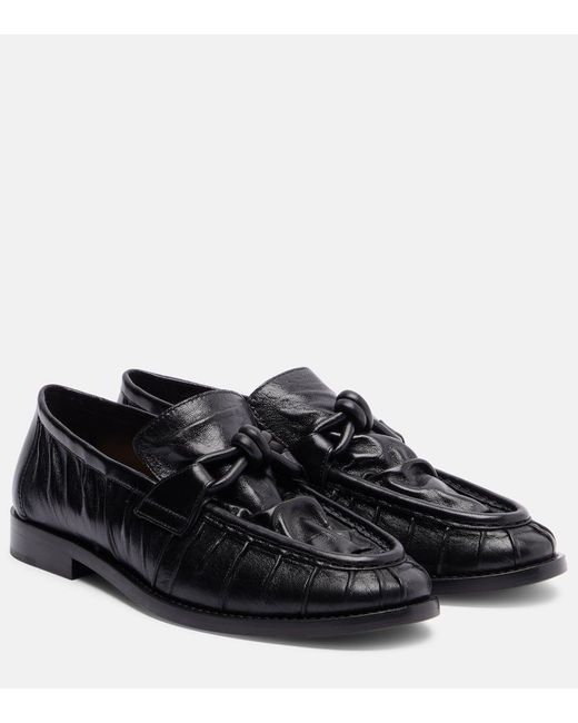 Bottega Veneta Black Loafers Astaire Knot Aus Leder