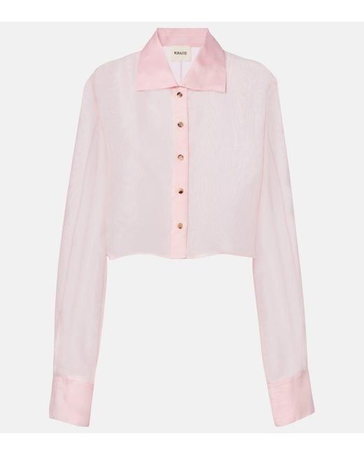 Khaite Pink Jasen Silk Organza Shirt