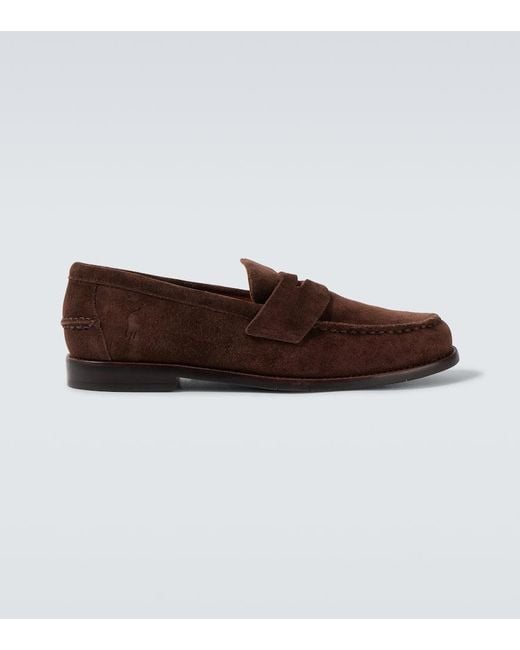 Polo Ralph Lauren Brown Logo Suede Loafers for men