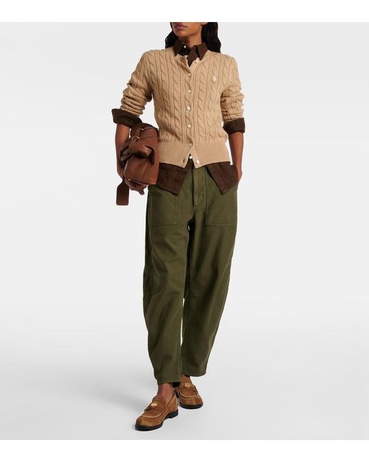 Polo Ralph Lauren Natural Cable-Knit Cotton Cardigan