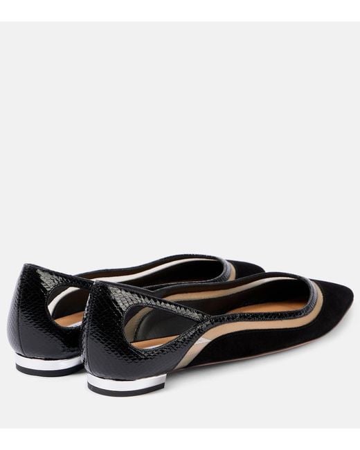 Aquazzura Black Cinemax Suede Ballet Flats