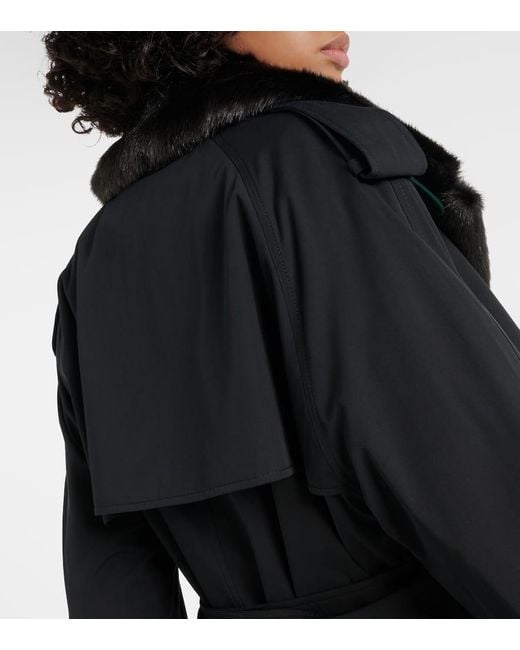 Trench-Coat En Coton Melange Burberry en coloris Black