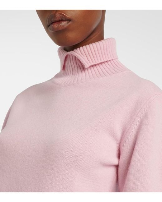 Jil Sander Pink Wool Turtleneck Sweater