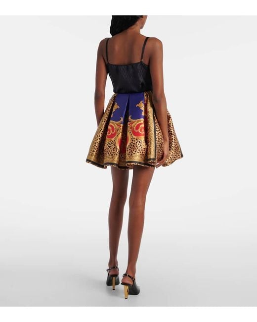 Versace Black Lace-Trimmed Silk-Blend Satin Bodysuit