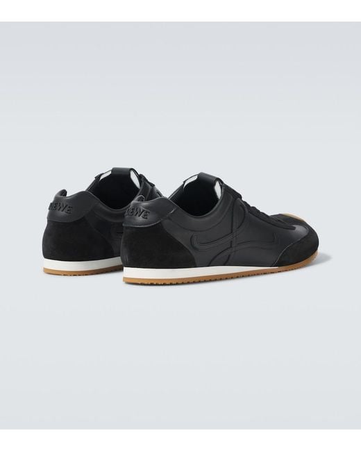 Loewe Black Leather-Suede Ballet Runner 2.0 Sneakers for men