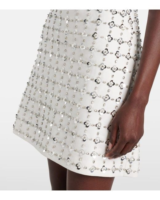 Vestido Corto Ziva De Crepe Con Lentejuelas Jonathan Simkhai de color White