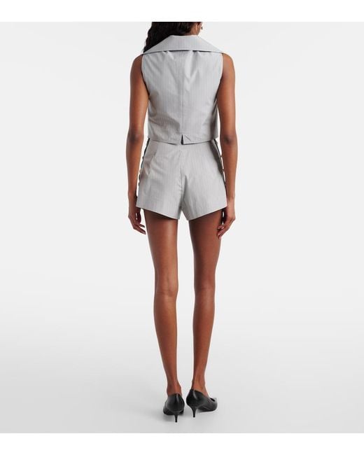 Vivienne Westwood Gray Elle Pinstripe Cotton Shorts