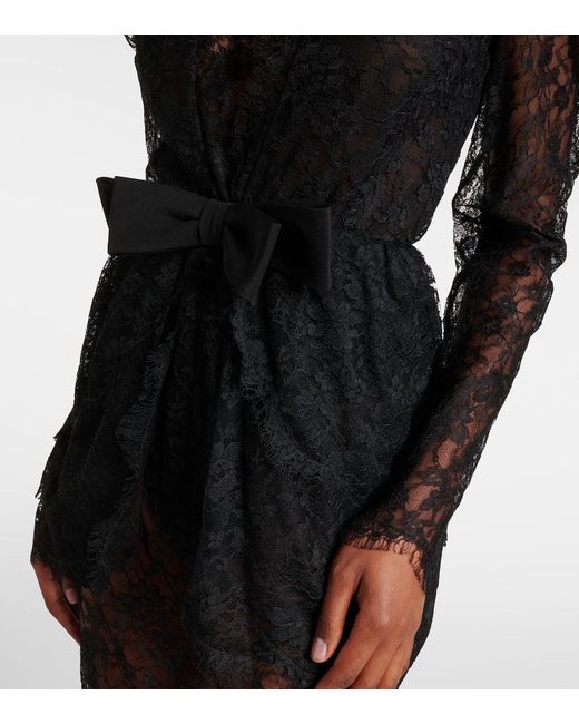 Vestido De Fiesta De Encaje Alessandra Rich de color Black