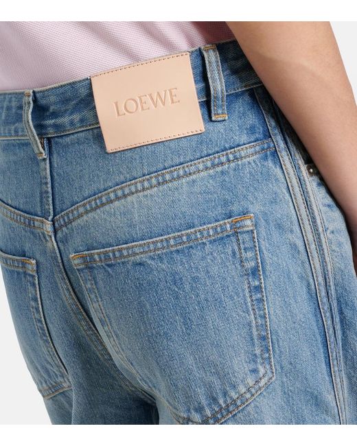 Jeans A Gamba Larga E Vita Media di Loewe in Blue