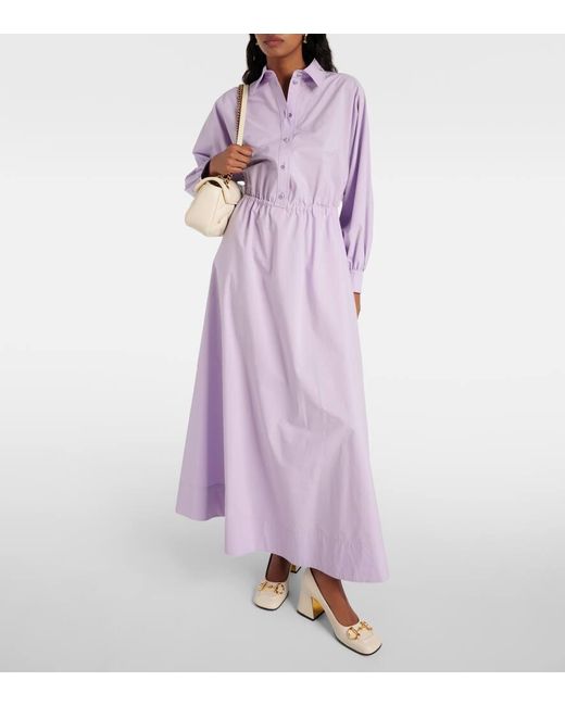 Vestido camisero de popelin de algodon Gucci de color Purple