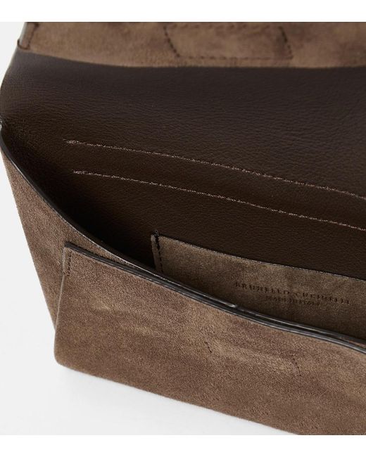 Brunello Cucinelli Brown Suede Shoulder Bag