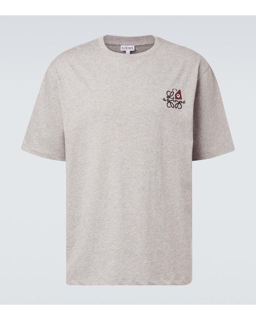 Loewe White X Louis Wain Anagram Cotton Jersey T-Shirt for men