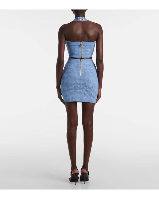 Balmain Blue Minirock Monogram