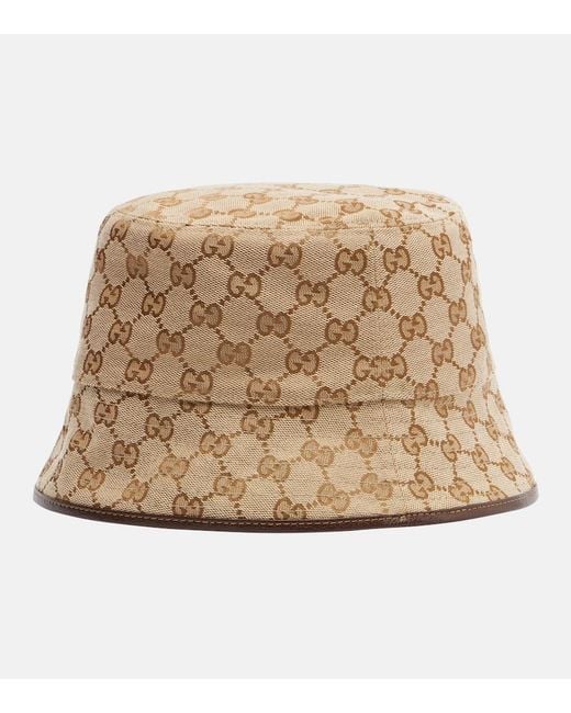 Gucci Natural Gg Canvas Bucket Hat