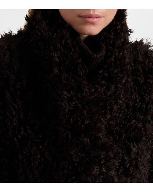 Nour Hammour Black Amara Shearling Coat