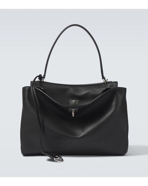 Balenciaga Black Rodeo Medium Leather Shoulder Bag for men