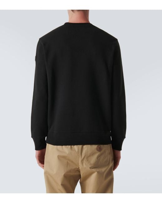 Sweat-shirt en coton a logo Moncler pour homme en coloris Black