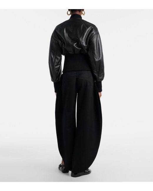 Alaïa Black Virgin Wool Barrel Pants