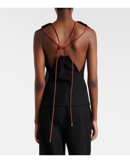 Plan C Black Cotton Crepe Top