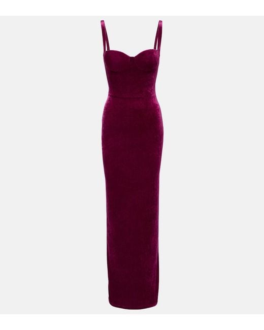 Balenciaga Red Open-Back Velvet Gown